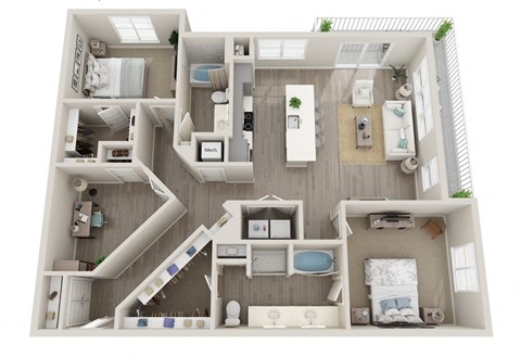 Floor plan for 3 beds, 2 baths, 1469 sqft